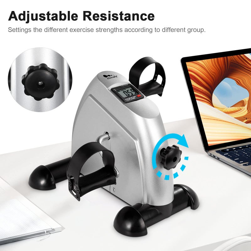 HIMALY Mini Exercise Bike, himaly Under Desk Bike Pedal Exerciser Portable Foot Cycle Arm & Leg Peddler Machine with LCD Screen Displays - Image 3